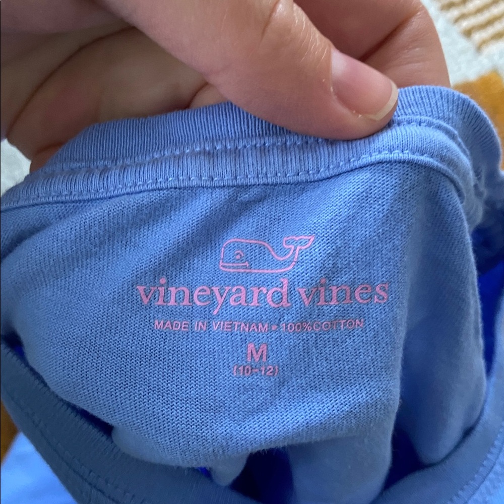 Vineyard vines cotton long sleeve cornflower blue lacrosse shirt size 10-12 - Picture 3 of 3